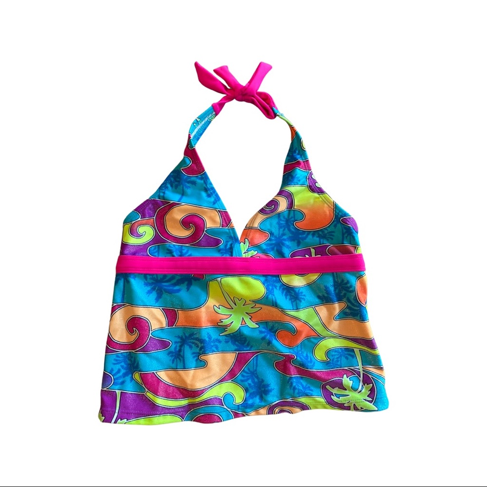 Breaking Waves Girls Size 12 Swimming Top